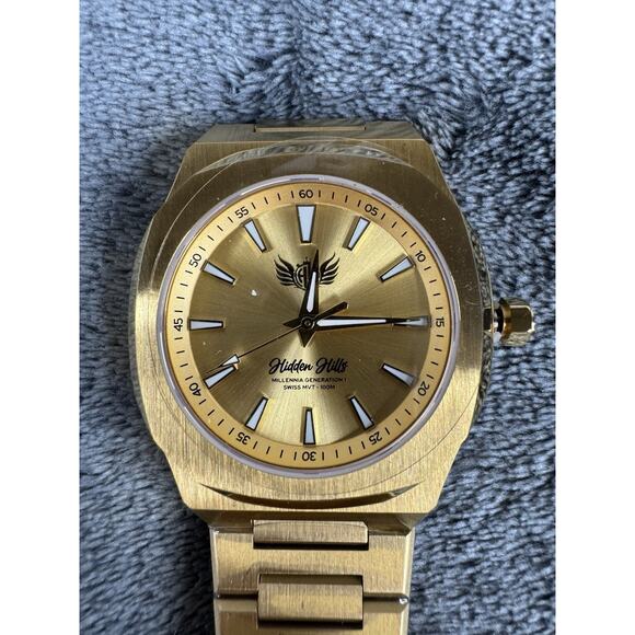 Hidden Hills Millennia G1 Gold Men\'s Watch M-G1-GLD New Box/Papers